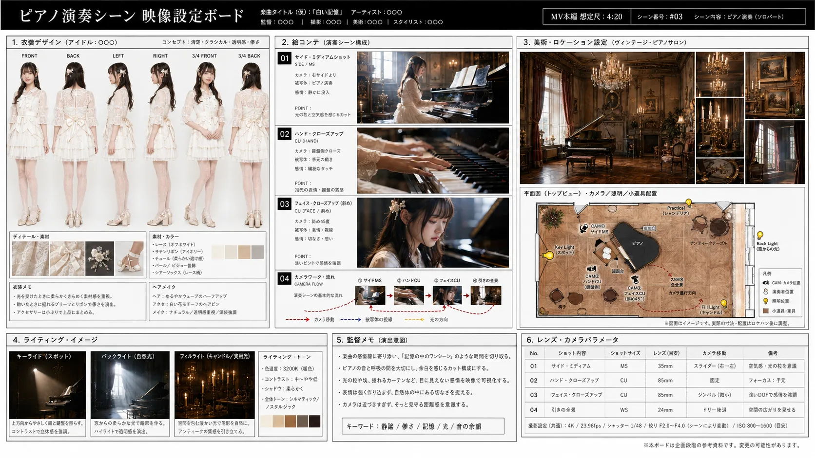 钢琴演奏场景设定板