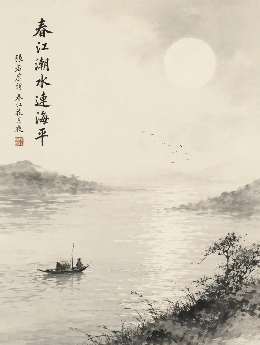 古诗词意境插画