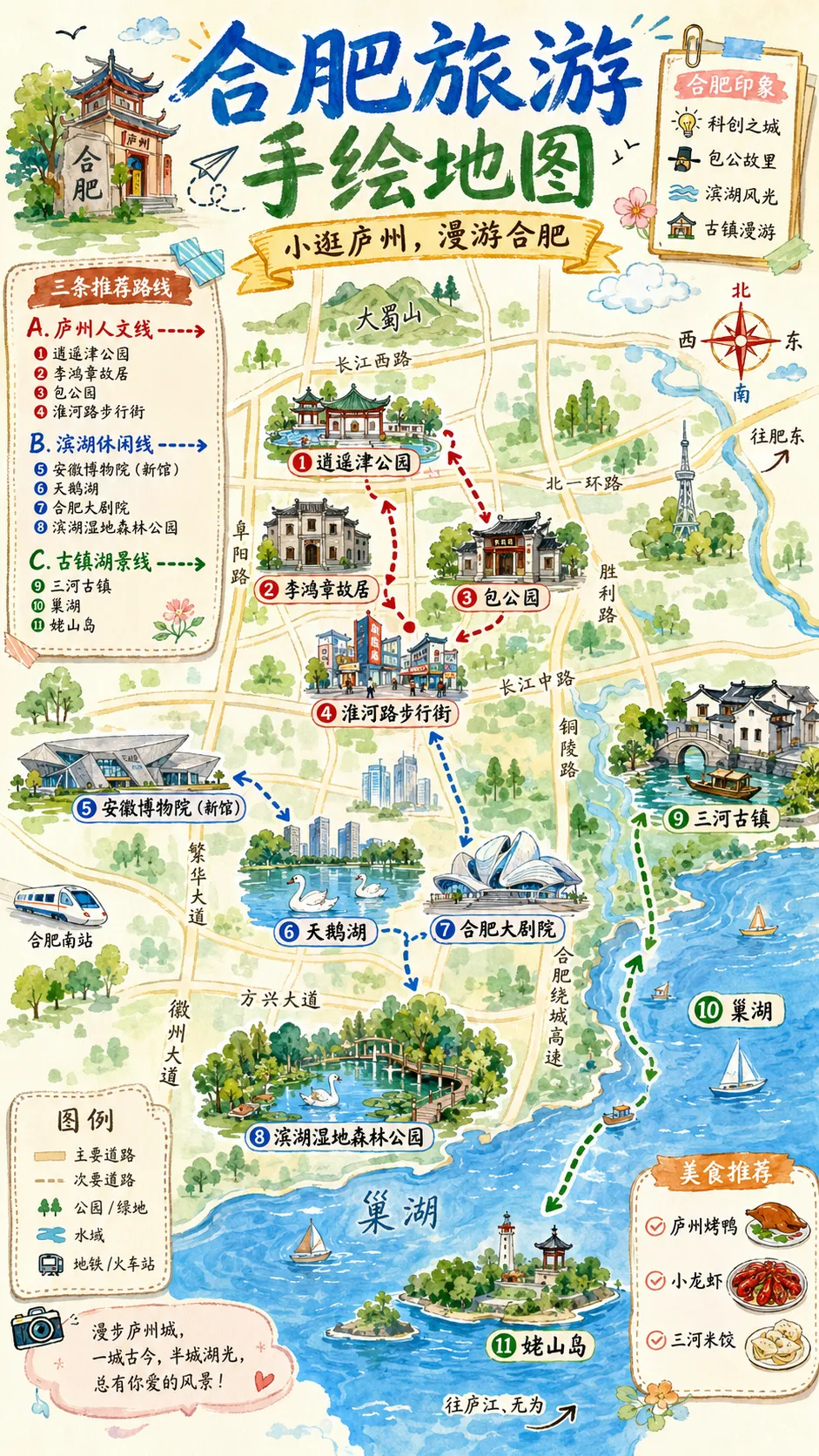合肥市旅游地图