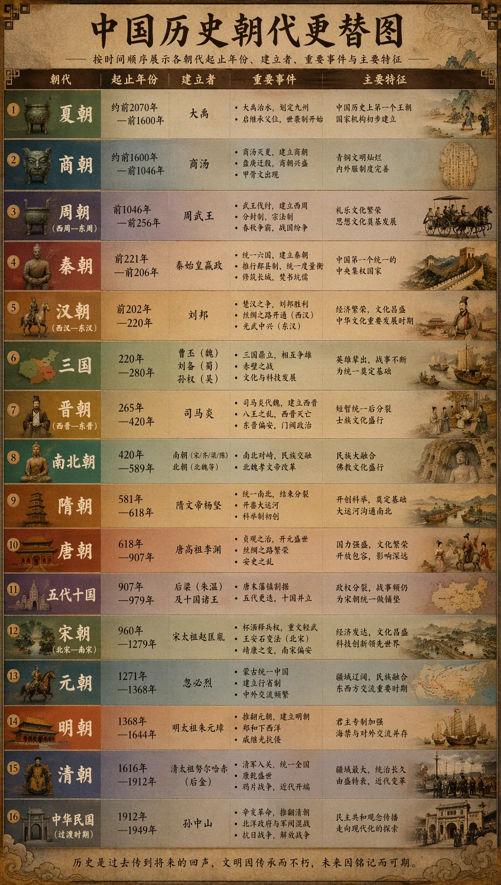 中国朝代更替图