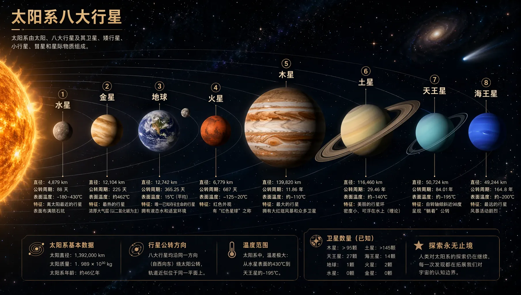 太阳系行星示意图